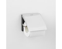 Distributeur papier toilette rouleau métal Brabantia avec couvercle