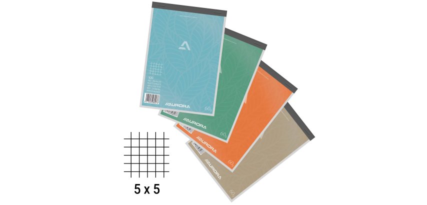 Notizblock Aurora A4 210 x 297 mm 5 x 5 - 100 Seiten