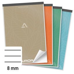 Notizblock Aurora A4 210 x 297 mm (nach Heraustrennen) liniert - 100 Seiten