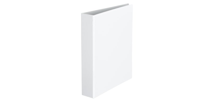 Classeur 4 anneaux cartonné Bruneau personnalisable A4 maxi - Dos 6 cm blanc