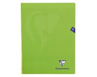 Cahier piqué Mimesys Clairefontaine - 24 x 32 cm - grands carreaux - 96 pages - vert