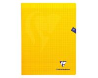 Cahier piqué Mimesys Clairefontaine - 24 x 32 cm - grands carreaux - 96 pages - jaune