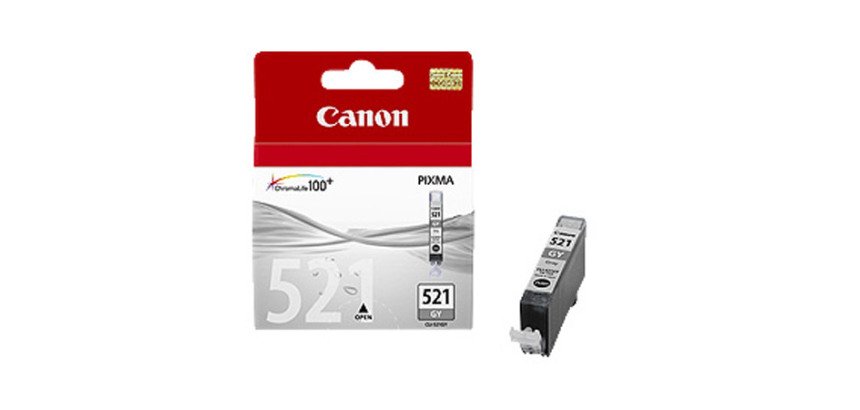 Cartouche Canon CLI521G grise pour imprimante jet d'encre