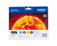 Brother LC980 Pack cartouche de 4 couleurs pour imprimante jet d'encre