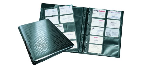 Classeur cartes de visite Durable Centium 25,5 x 31,5 cm noir - 400 cartes