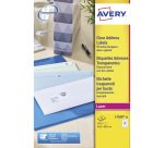 Etiquettes adresses laser 63,5 x 38,1 mm Avery L7560-25 - transparentes - Pochette de 525