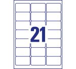 Etiquettes adresses laser 63,5 x 38,1 mm Avery L7560-25 - transparentes - Pochette de 525