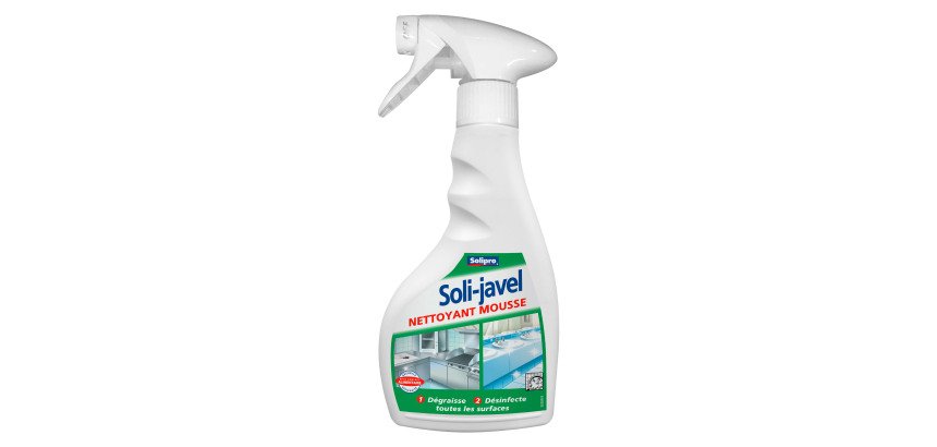 Javel nettoyante mousse Solipro - Spray de 500 ml