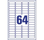 Etiquettes adresses laser 45,7 x 16,9 mm Avery L7652-100 - Boîte de 6400