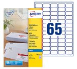 Etiqueta dirección impresora inkjet 38,1 x 21,2 mm Avery J8651-25 blanca - Caja de 1625