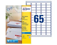 Etiquettes adresses jet d'encre 38,1 x 21,2 mm Avery J8651-40 - Boîte de 1625