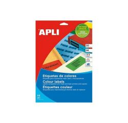 Etiquetas de color 105 X 37 mm Rojo Apli 01597