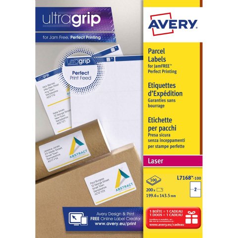 Etiqueta dirección láser 199,6 x 143,5 mm Avery L7168-100 blanca - Caja de 200