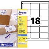 Etiquettes adresses jet d'encre 63,5 x 46,6 mm Avery J8161-40 - Pochette de 720