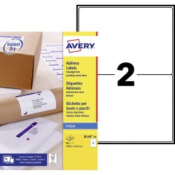 Etiquettes adresses jet d'encre 199,6 x 143,5 mm Avery J8168-40 - Pochette de 80