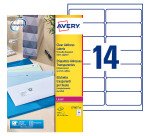 Etiquette adresse laser 99,1 x 38,1 mm Avery L7563-25 transparente - Pochette de 350