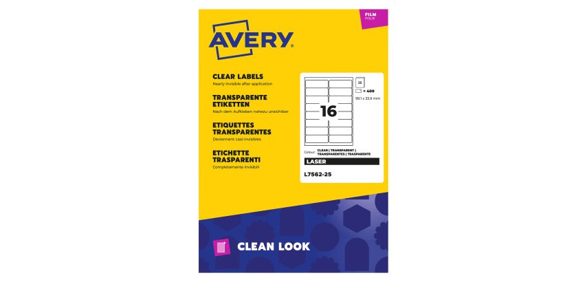 Pack 400 Adressetikette Avery L 7562 99,1 x 33,9 mm für Tintenstrahldrucker