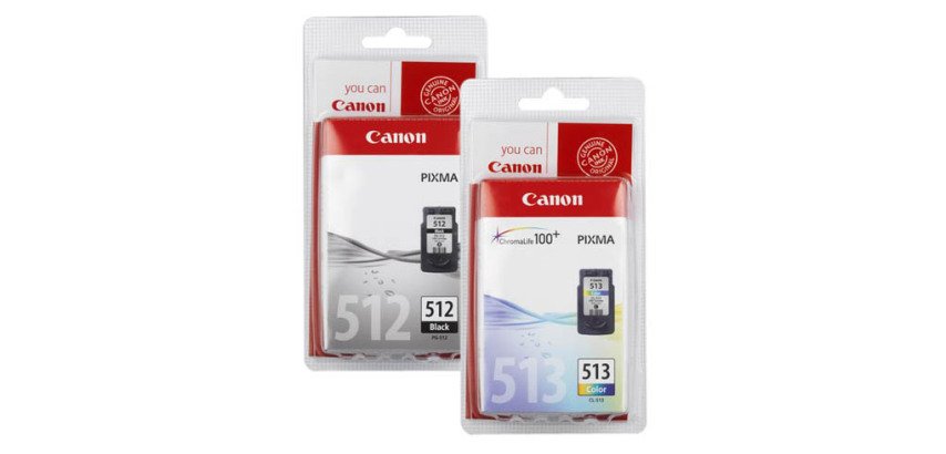 Pack de cartuchos originales Canon PG-512 y PG-513 negro + tricolor (335 + 450 páginas)