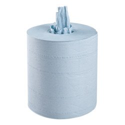 Box of 6 wiping rolls for central dispensing color blue