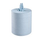 Bobine d'essuyage à dévidage central bleue - colis de 6