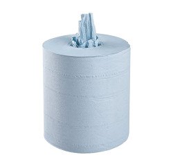 Box of 6 wiping rolls for central dispensing color blue