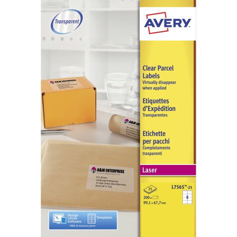 Pack von 200 Adressetiketten Avery L 7565 99,1 x 67,7 mm für Tintenstrahldrucker