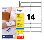 Etiquettes adresses jet d'encre 99,1 x 38,1 mm Avery J8163-100 - Boîte de 1400