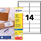 Etiquettes adresses jet d'encre 99,1 x 38,1 mm Avery J8163-100 - Boîte de 1400