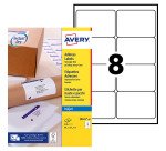 Etiquettes adresses jet d'encre 99,1 x 67,7 mm Avery J8165-40 - Pochette de 320