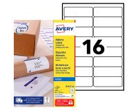 Etiqueta dirección impresora inkjet 99,1 x 33,9 mm Avery J8162-100 blanca - Caja de 1600