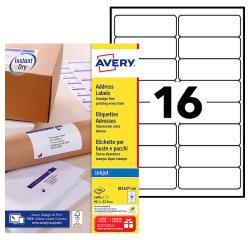 Etiquette adresse jet d'encre Avery blanche