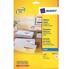 Etiqueta dirección impresora inkjet 63,5 x 38,1 mm Avery J8160-40 blanca - Caja de 840