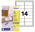 Etiquettes adresses jet d'encre 99,1 x 38,1 mm Avery J8163-40 - Pochette de 560