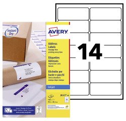 Etiquettes adresses jet d'encre 99,1 x 38,1 mm Avery J8163-40 - Pochette de 560