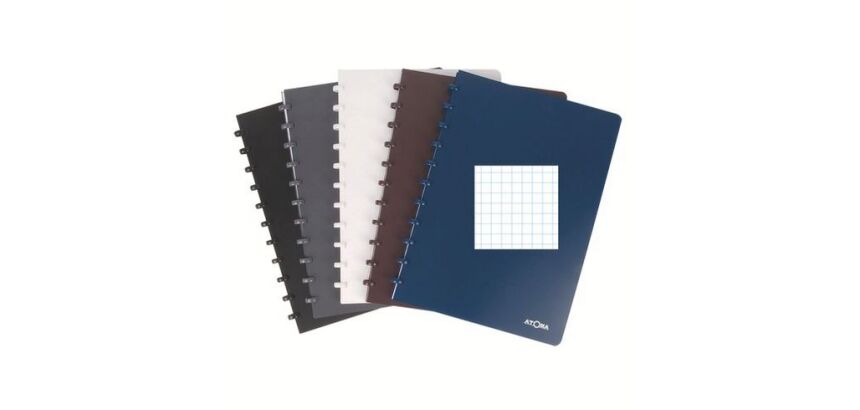 Cahier spirales Atoma Polypropylène Tendance - A5 16,5 x 21cm - petits carreaux - 144 pages