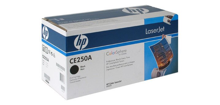 Toner HP 504A CE250A noir pour imprimante laser