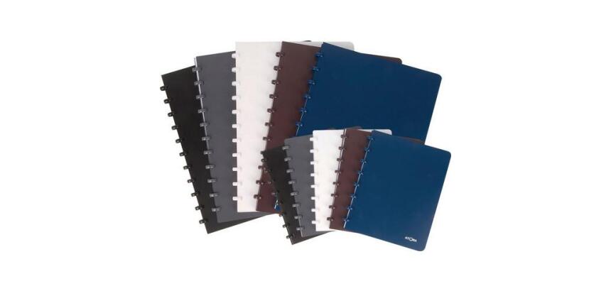 Cahier spirales Atoma Polypropylène Tendance - A5 16,5 x 21 cm - blanc ligné - 144 pages