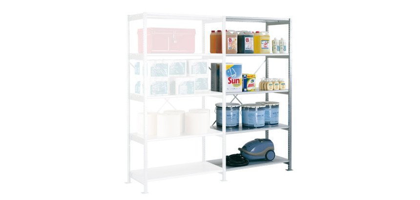 Rayonnages acier galvanisé élément suivant H 200 x L 106 x P 43 cm tôle d'acier galvanisé