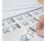 Etiquette timbre 63,5 x 33,9 mm jet d'encre Avery J8159-10 blanche - Boîte de 240