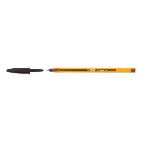Bolígrafo Bic Cristal Naranja Fine Negro
