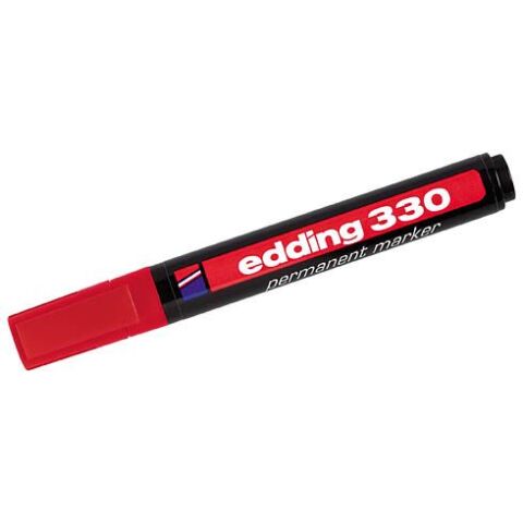 Rotulador permanente edding 330 Punta Biselada Roja