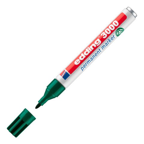 Rotulador permanente edding 3000 Punta 1,5 a 3 mm verde