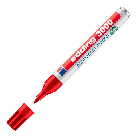 Rotulador permanente edding 3000 Punta 1,5 a 3 mm rojo