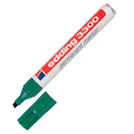 Rotulador permanente edding 3300 Punta Biselada Verde