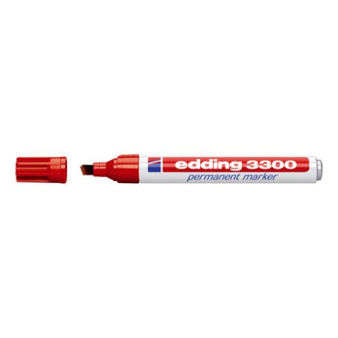 Rotulador permanente edding 3300 Punta Biselada Roja