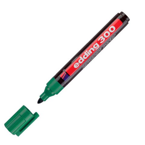 Rotulador permanente edding 300 Punta Ojival Verde