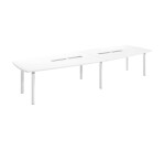 Table modulable stratifié antibactérien Belem plateau blanc