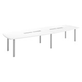 Table modulable stratifié antibactérien Belem plateau blanc