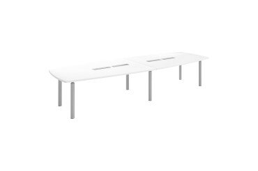 Table modulable stratifié antibactérien Belem plateau blanc