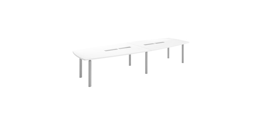 Table modulable stratifié antibactérien Belem plateau blanc